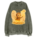 Firefly choreographer arranging synchronized light patterns over a meadow stage - Vintage Sweatshirt