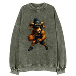 Mile High Bighorn wearing Nuggets beanie with mountain patch and wayfarer - Vintage Sweatshirt