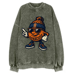 Syracuse Orange wearing Syracuse beanie with S patch - Vintage Sweatshirt