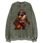 DC Eagle wearing Wizards red white and blue beanie with monument patch and - Vintage Sweatshirt