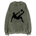 Soccer player kicking ball mid-air - Vintage Sweatshirt