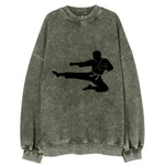 Martial artist flying kick - Vintage Sweatshirt
