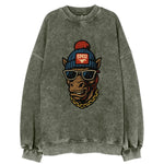 Dallas Mustang wearing SMU beanie with pony patch - Vintage Sweatshirt