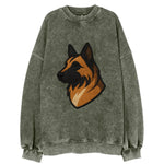 Belgian Tervuren - Fawn with black overlay embroidered design - Vintage Sweatshirt