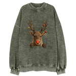 Christmas Reindeer  - Vintage Sweatshirt