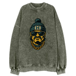 Honolulu Warrior wearing Hawaii beanie with H patch - Vintage Sweatshirt