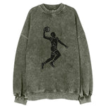 Basketball player dunking silhouette - Vintage Sweatshirt