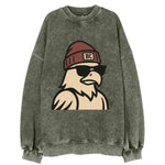 Chestnut Hill Eagle wearing Boston College beanie with BC patch - Vintage Sweatshirt