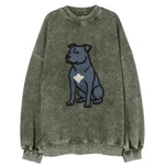 American Staffordshire Terrier - Blue embroidered design - Vintage Sweatshirt