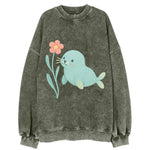 Mint Seal Pup - Vintage Sweatshirt