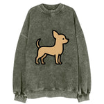 Chihuahua - Tan smooth coat flat side profile - Vintage Sweatshirt