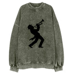 Trumpet player hitting high note - Vintage Sweatshirt