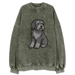 Bearded Collie - Gray shaggy coat embroidered pose - Vintage Sweatshirt
