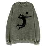 Volleyball player spiking ball - Vintage Sweatshirt