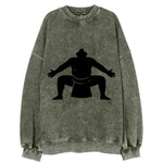 Japanese sumo wrestler ceremonial stance - Vintage Sweatshirt