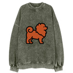 Chow Chow - Red fluffy flat side profile - Vintage Sweatshirt