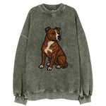 American Staffordshire Terrier - Brindle embroidered pose - Vintage Sweatshirt