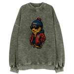 Tulsa Hurricane wearing Tulsa beanie with TU patch - Vintage Sweatshirt