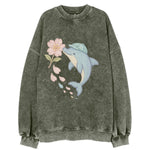 Dolphin Sakura Leap - Vintage Sweatshirt