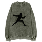 Fencer lunging attack position - Vintage Sweatshirt