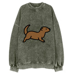 Otter - Brown sleek swimming pose flat side profile - Vintage Sweatshirt