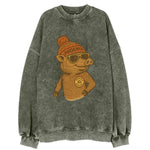 Phoenix Javelina wearing Phoenix beanie with pom pom and wayfarer sunglasses - Vintage Sweatshirt