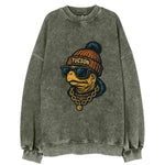 Tucson Desert Tortoise wearing Tucson beanie with pom pom and wayfarer - Vintage Sweatshirt