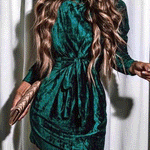 Margovil NYE Long Sleeves Velvet Dress(in 4 Colors)