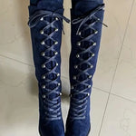 Sandra | Brown Knee Boots