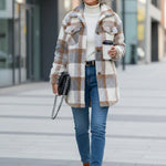 Lina ��� Cozy Plaid Knit Jacket