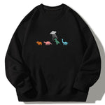 Cartoon Dinosaur Print Crew Neck Relaxed Sweatshirt