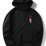 Rose Skull Hand Print Hoodie