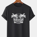 Skeleton On Vacation Print T-Shirt