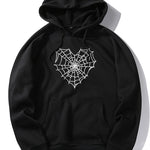 Spider Web Gothic Print Hoodie