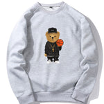 Basketball Bear Print Sweatshirt & Jogger Pants