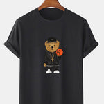 Basketball Bear Print T-Shirt & Sweat Shorts