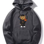Basketball Bear Print Hoodie & Jogger Pants