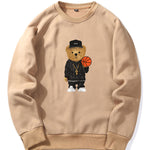 Basketball Bear Print Sweatshirt & Jogger Pants