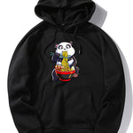Panda Eating Ramen Print Hoodie