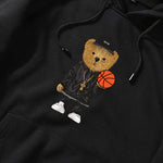 Basketball Bear Print Hoodie & Jogger Pants