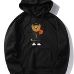 Basketball Bear Print Hoodie & Jogger Pants