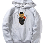 Basketball Bear Print Hoodie & Jogger Pants