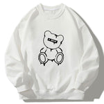Melted Bear Print Crew Neck Relaxed Sweatshirt
