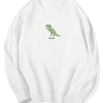 Cute Cartoon Dinosaur Print Cotton Sweatshirt