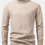 Checkerboard Textured Mock Neck Sweater