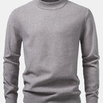 Checkerboard Textured Mock Neck Sweater