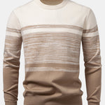 Horizontal Stripe Pattern Crew Neck Sweater