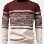 Horizontal Stripe Pattern Crew Neck Sweater