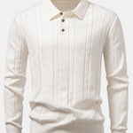 Long Sleeve Twist Knit Polo Shirt
