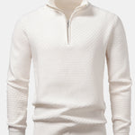 Wave Jacquard Quarter Zip Sweater